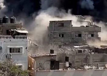 Aftermath of an Israeli airstrike in Beit Lahiya, northern Gaza
