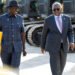 President William Ruto walks with Aliko Dangote in Lamu during an inspection of the Dangote refinery project